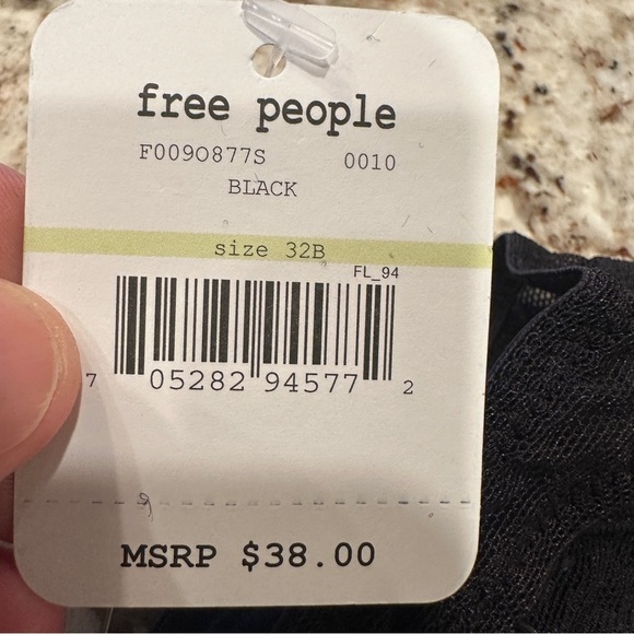 Free People Black Lace Bralette sexy size 32B Witchycore  layering goth gothic - Picture 9 of 10